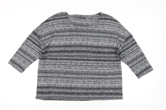 Marks and Spencer Women’s Grey Striped Tunic Blouse Size 18