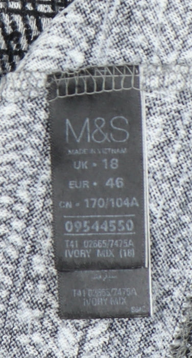 Marks and Spencer Women’s Grey Striped Tunic Blouse Size 18
