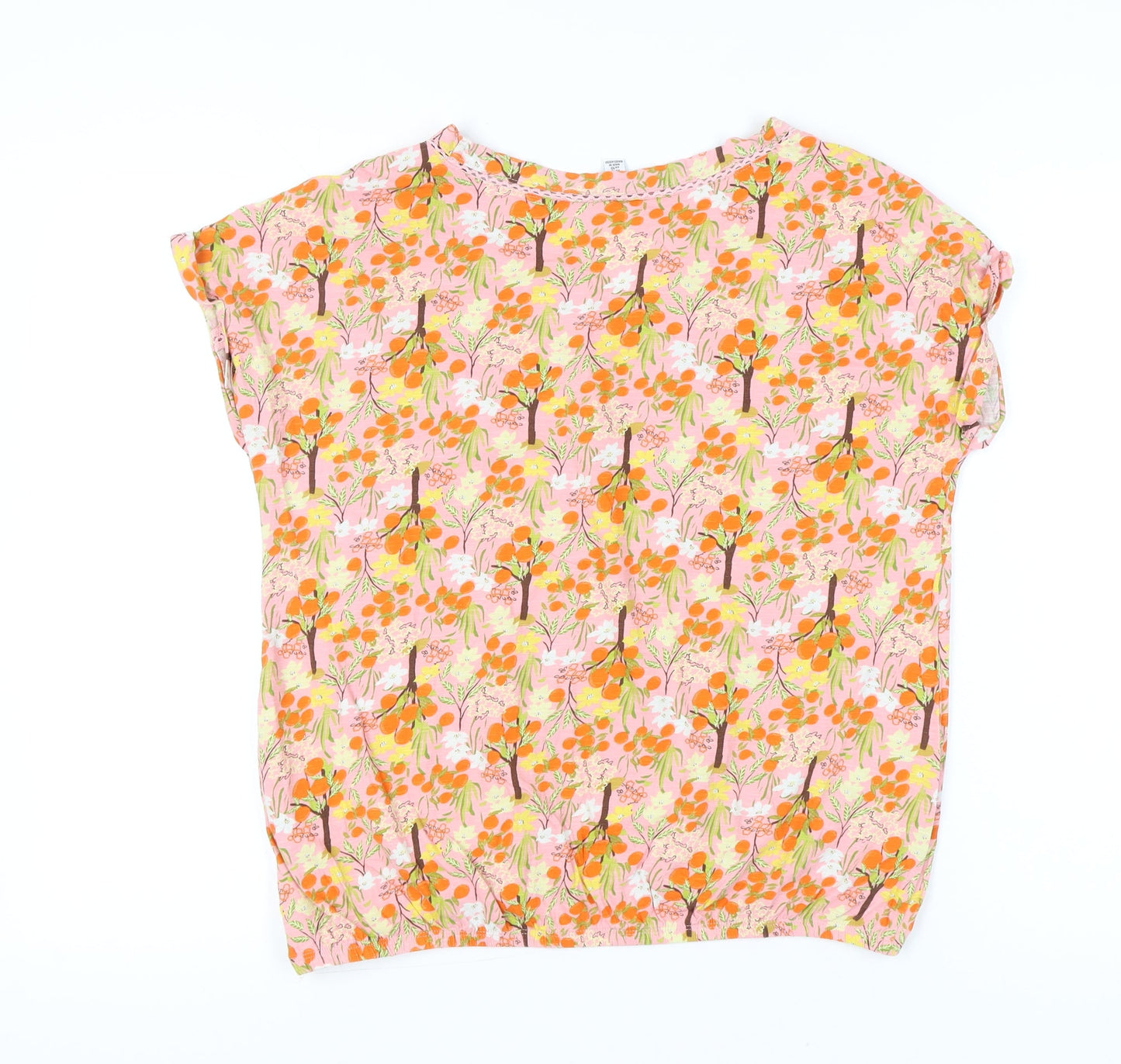 Next Womens Multicoloured Floral Cotton Blouse UK 14 V-Neck Tunic Top