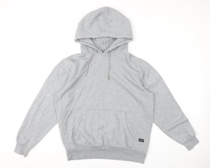 Jack & Jones Men’s Grey Pullover Hoodie L Regular Fit Fleece Sweatshirt