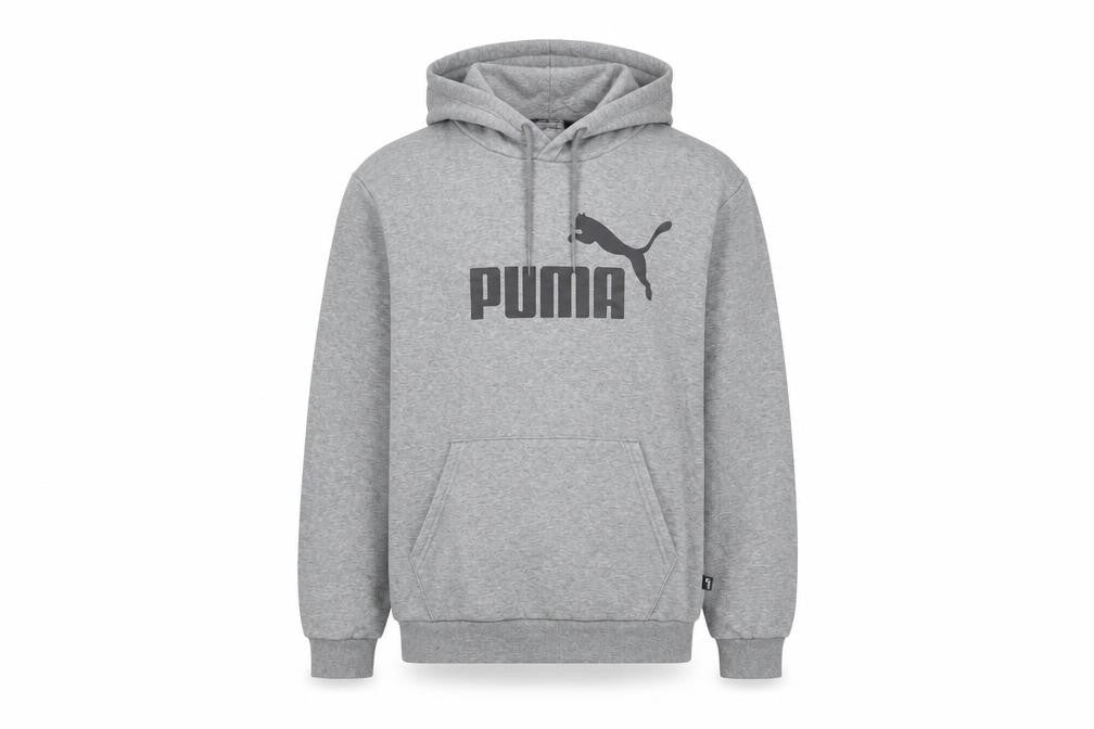 Puma Men’s Grey Pullover Hoodie Sweatshirt Size M Logo Sportswear