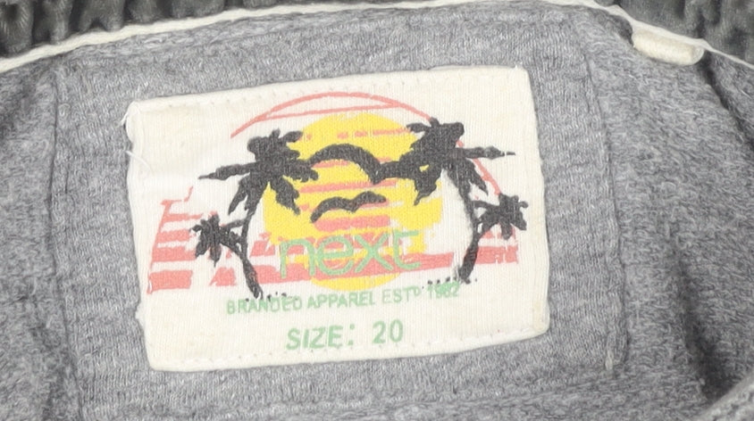 Next Women’s Grey Hoodie Size 20 Cotton Pullover Graphic Print