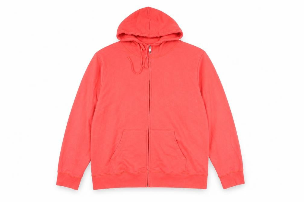 C&A Womens Red Full Zip Hoodie Sweatshirt Size 2XL Cotton Blend