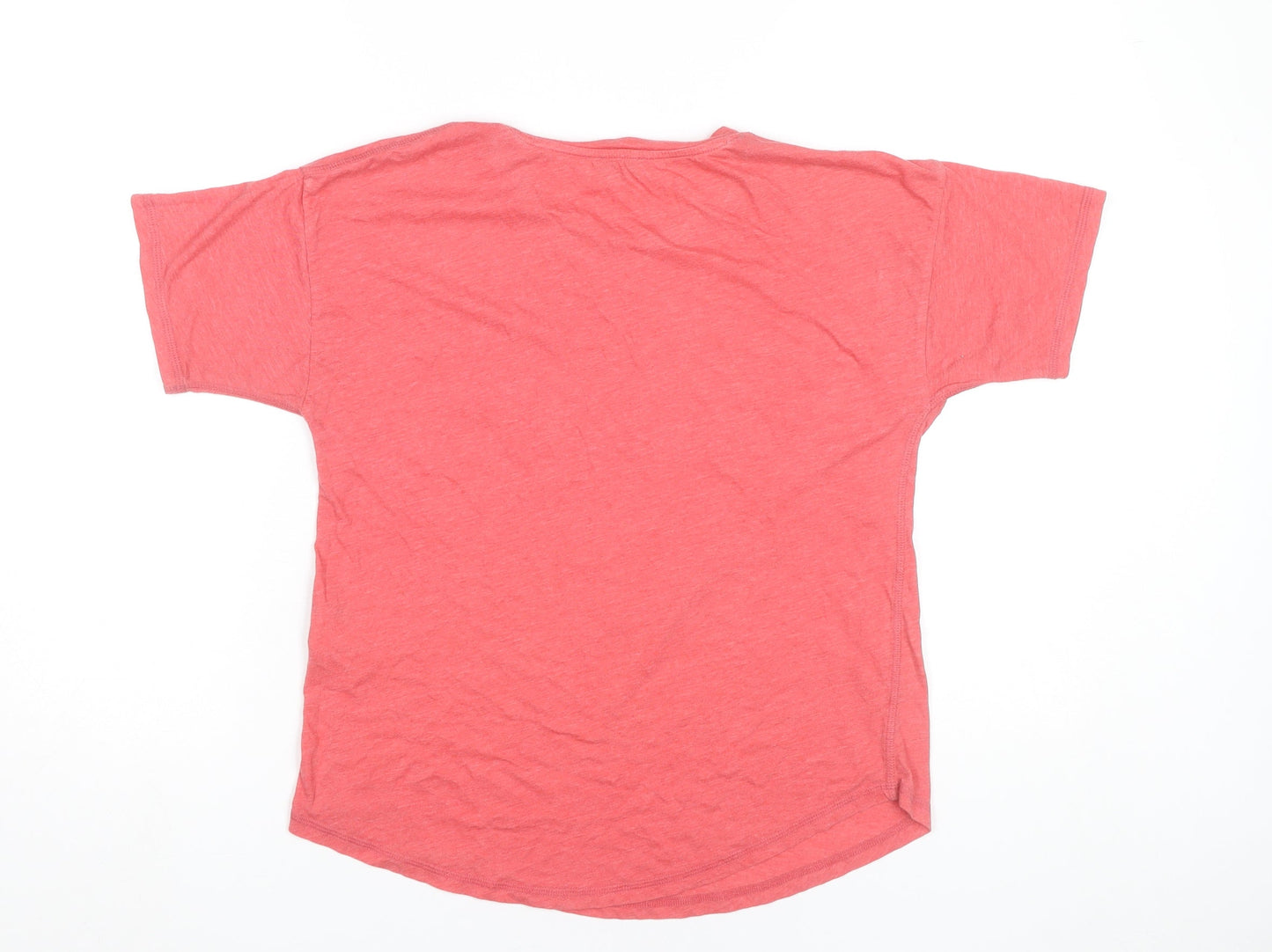 Warehouse Womens Pink Cotton Blend Crew Neck T-Shirt UK 10