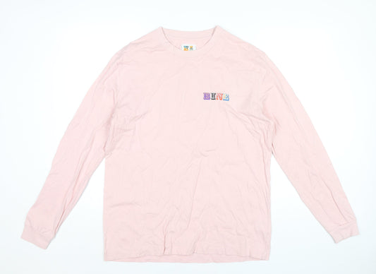 Eine Women’s Pink Long Sleeve Cotton Graphic T-Shirt L