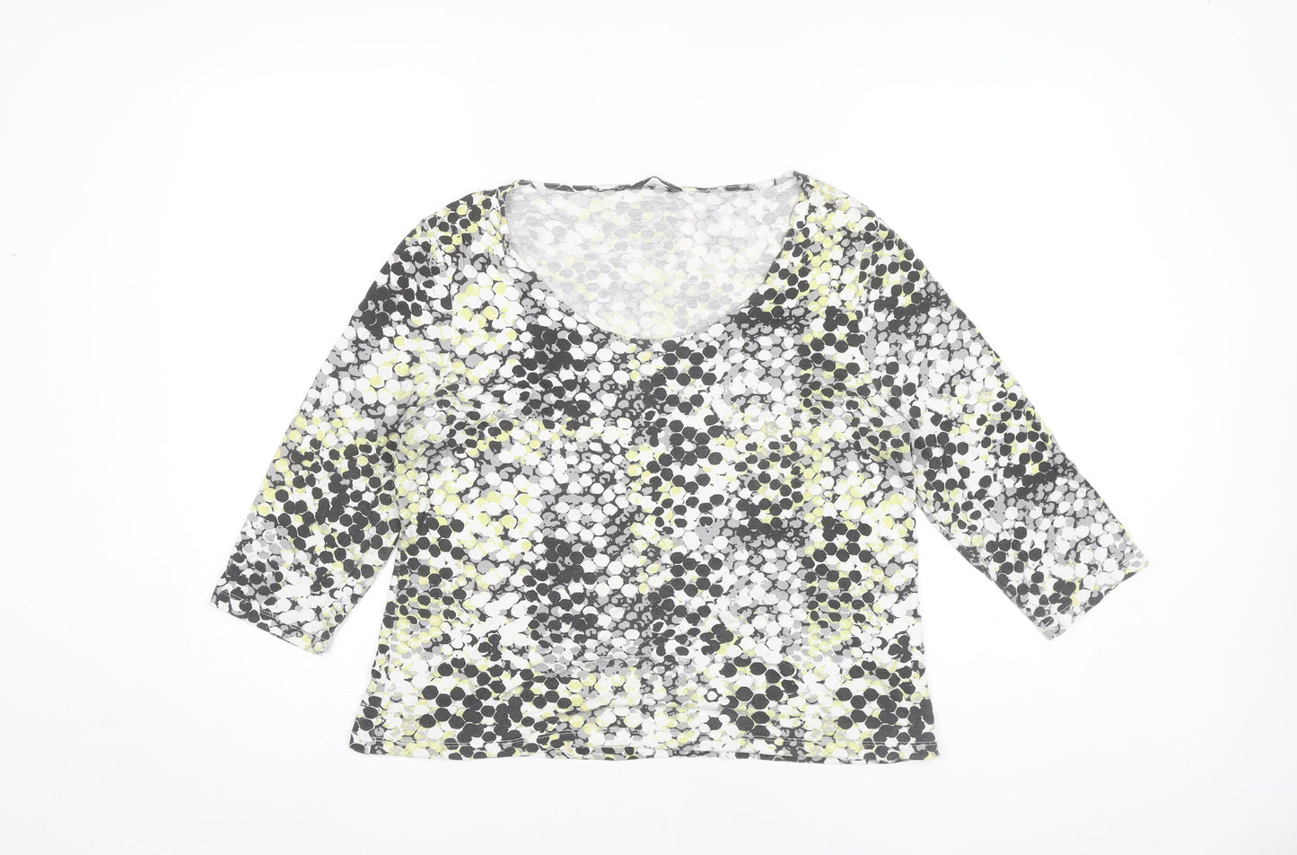 Minuet Petite Womens Multicoloured Geometric Blouse L Tunic 3/4 Sleeve