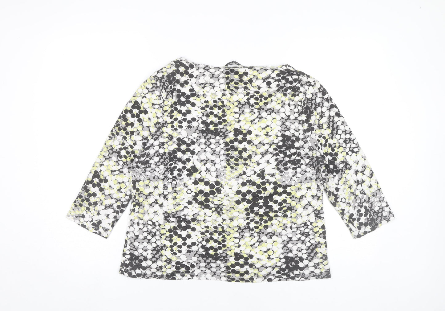 Minuet Petite Womens Multicoloured Geometric Blouse L Tunic 3/4 Sleeve