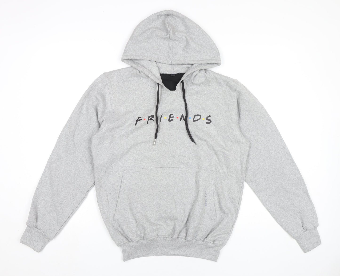 Friends Grey Unisex Adults Pullover Hoodie Small Logo Print