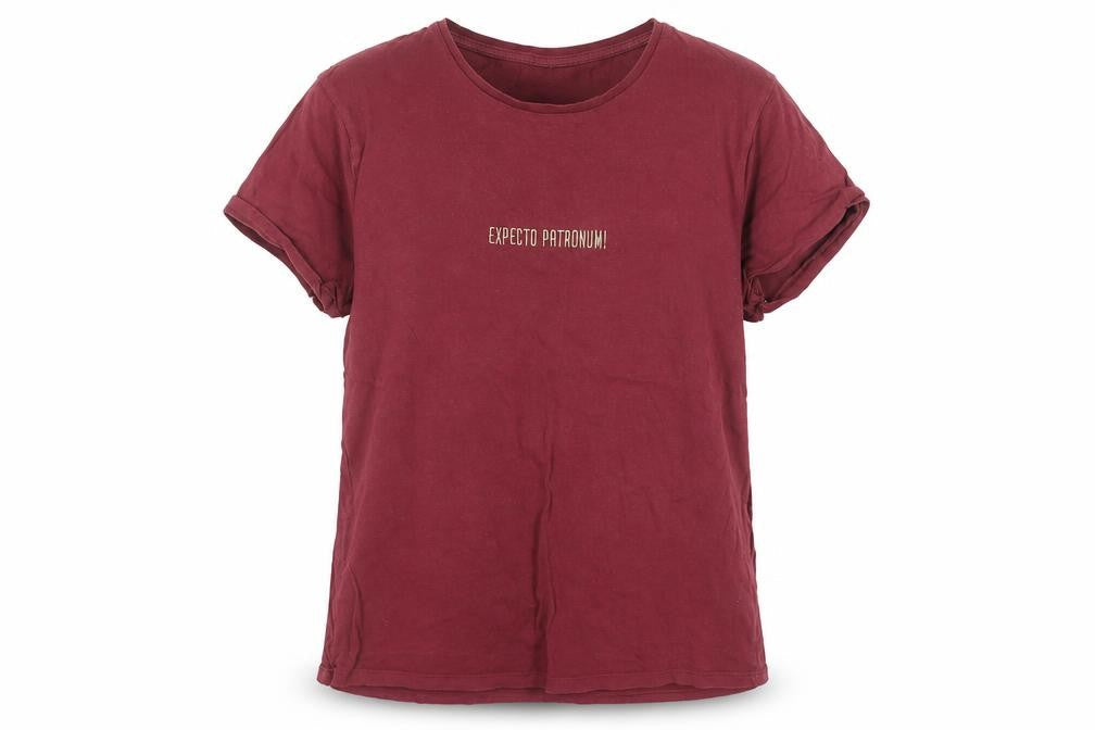 Harry Potter Womens Red T-Shirt Size M Expecto Patronum Embroidered