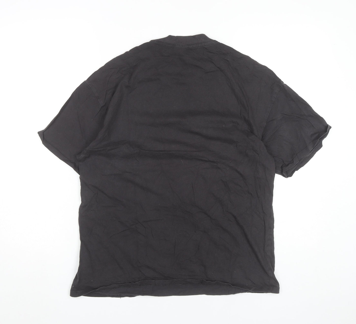 H&M Divided Womens Black Racing Graphic Cotton T-Shirt Size 2XS