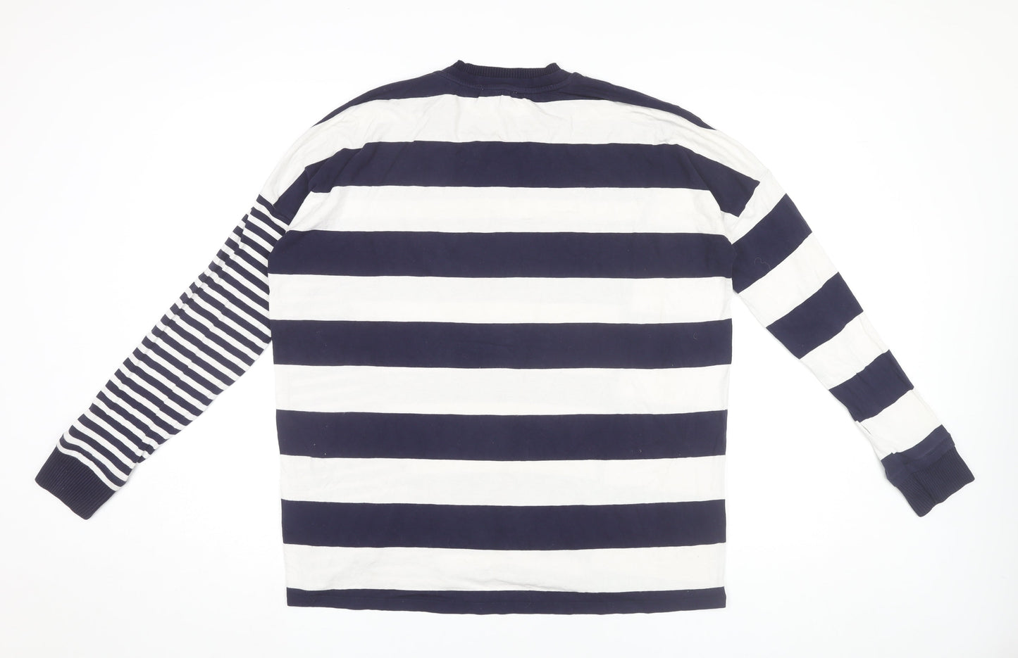 Warehouse Womens Navy White Striped Long Sleeve Viscose Top Size 14