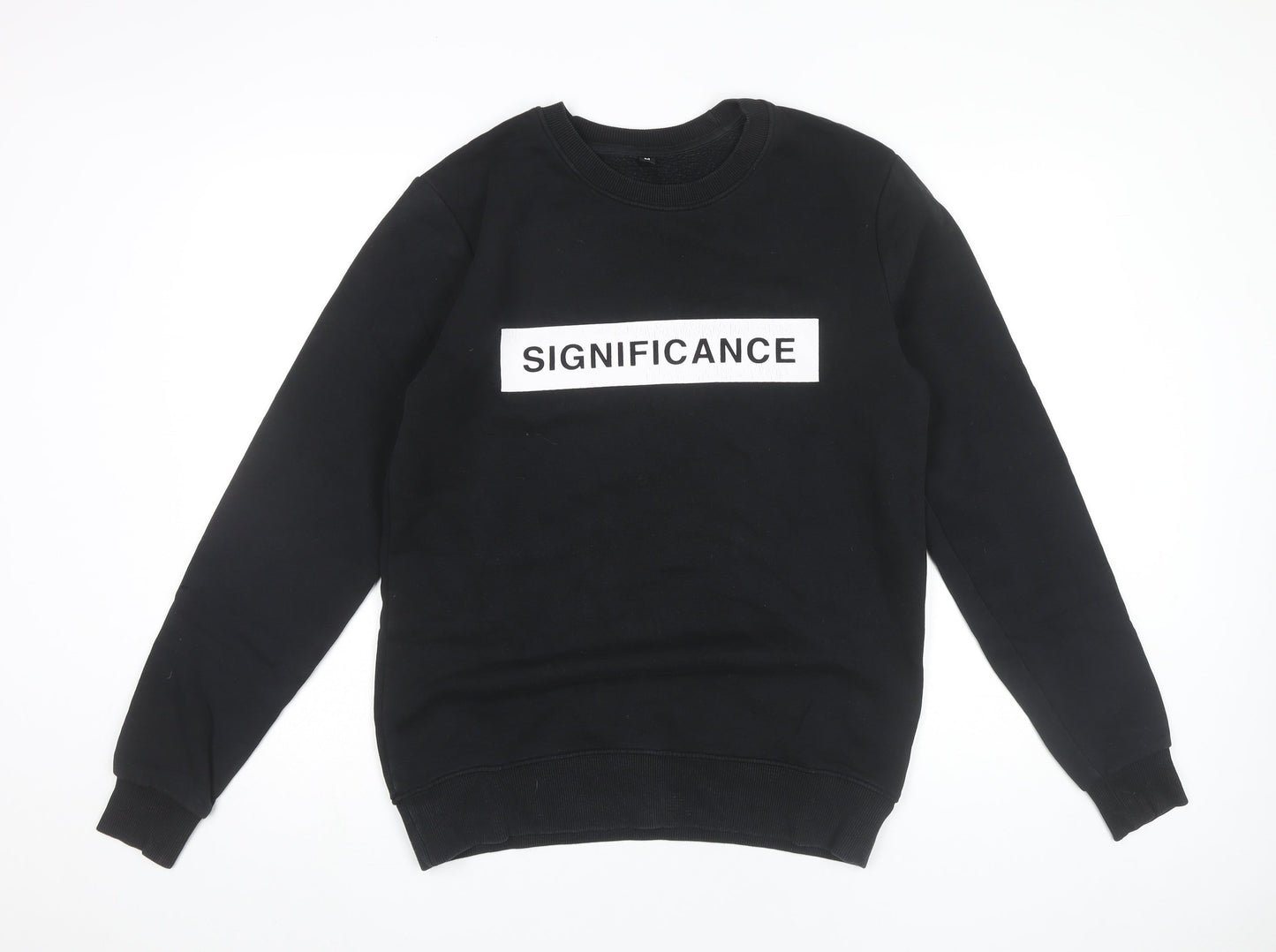 Continental Men’s Black Pullover Sweatshirt M Graphic Logo Crew Neck