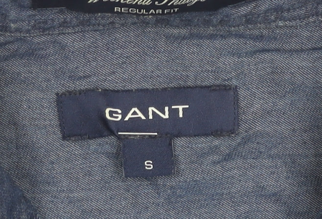 Gant Men’s Blue Regular Fit Button-Down Cotton Shirt Size S