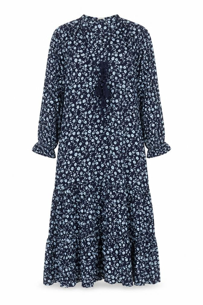 H&M Women’s Blue Floral Midi Maxi Dress Size 8 Boho Viscose