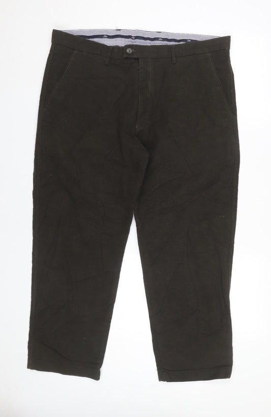 Samuel Windsor Men's Brown Chino Trousers 40XS Cotton Straight Leg