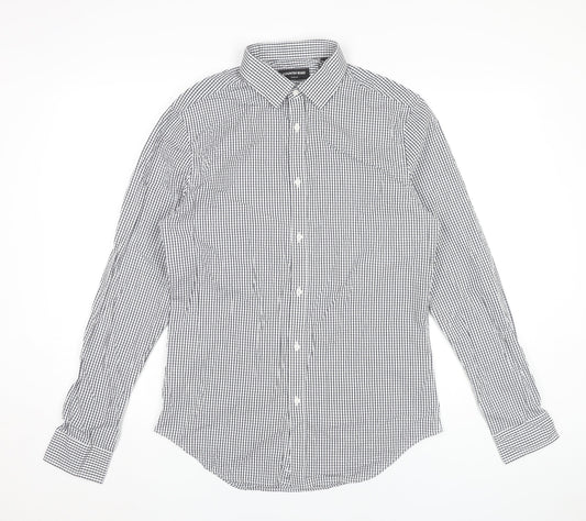 Country Road Men's Black Check Slim Fit Cotton Dress Shirt M
