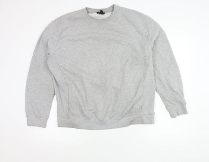 New Womens Look Grey Pullover Sweatshirt L Crew Neck