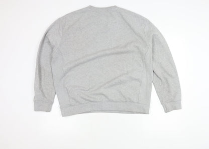 New Womens Look Grey Pullover Sweatshirt L Crew Neck