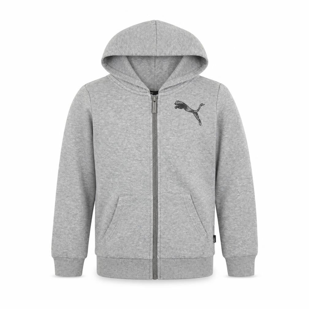 Puma Boys Grey 9-10 Years Zip Hoodie Jacket Cotton Blend