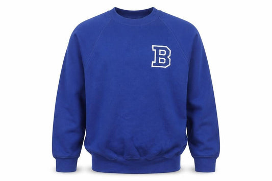 Russell Mens Blue Small Pullover Sweatshirt Crew Neck College Logo