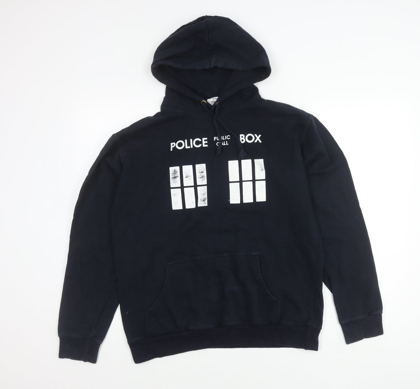 Stars & Stripes Mens Blue Hoodie M Pullover Police Box Graphic Geek TV