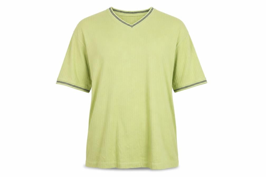 Next Unisex Adults Green Cotton V-Neck Short Sleeve T-Shirt L