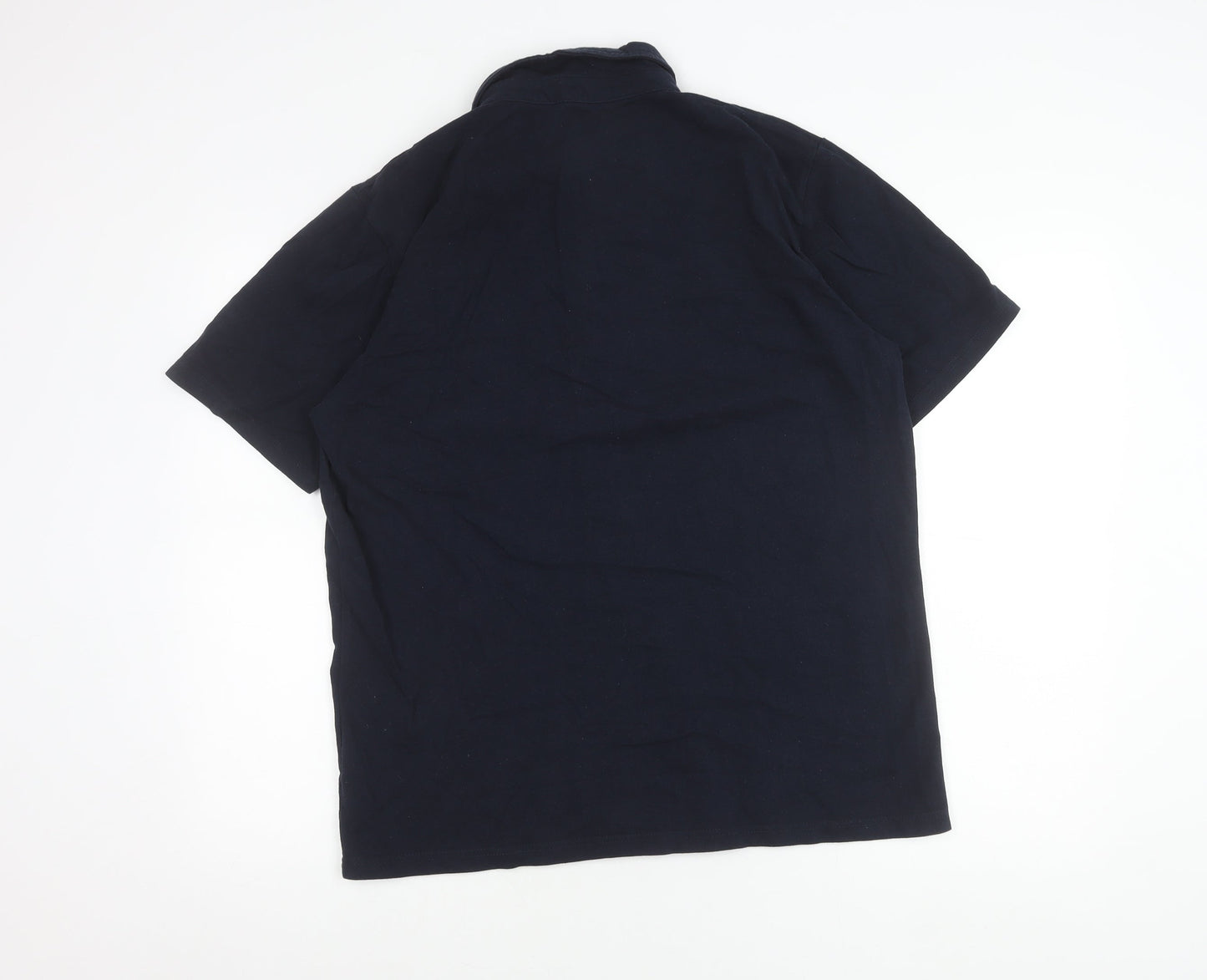 boohooMAN Men's Blue L Short Sleeve Button-Up Cotton Shirt