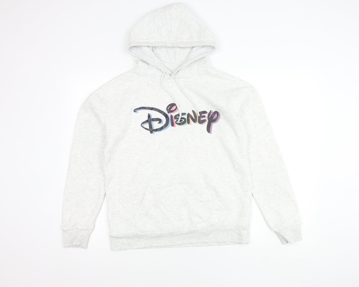 Disney Womens Grey XS Pullover Hoodie Logo Print Casual