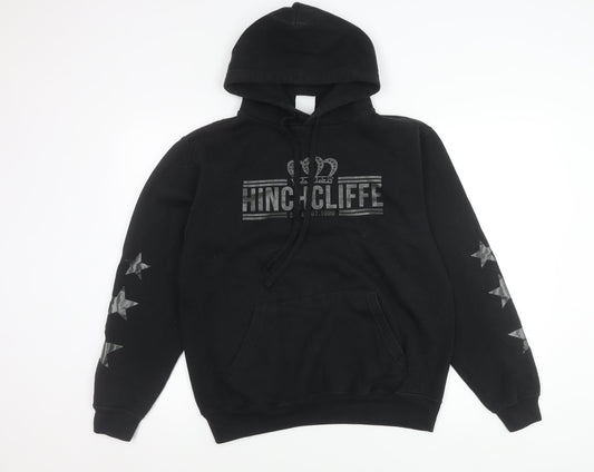 Russell Men’s Black Pullover Hoodie M Graphic Print Logo Sportswear