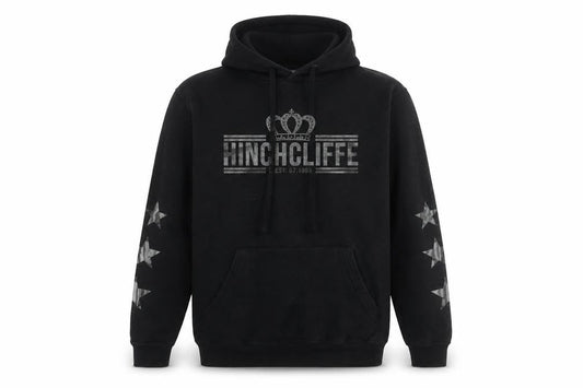Russell Men’s Black Pullover Hoodie M Graphic Print Logo Sportswear