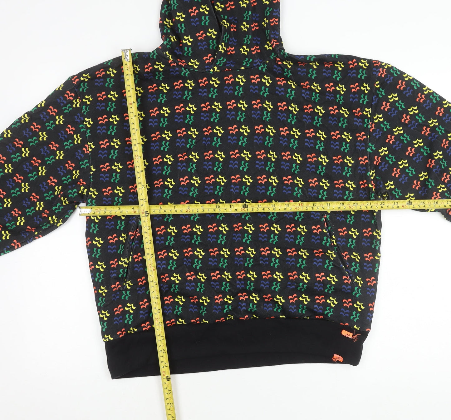 Bravian Men’s Multicoloured Pullover Hoodie Size M Cotton Retro Style
