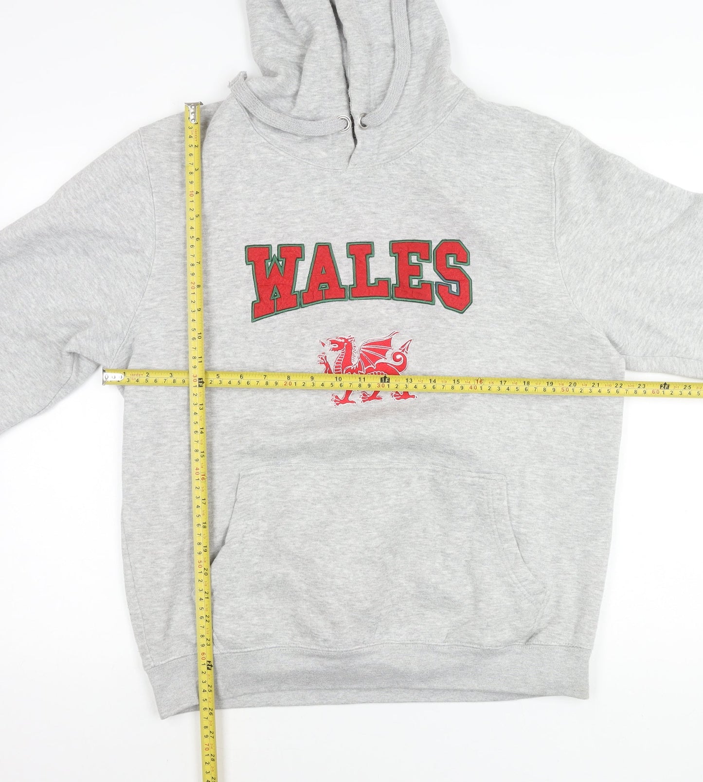 Dragon's Cafe Men's Grey XL Wales Graphic Pullover Hoodie