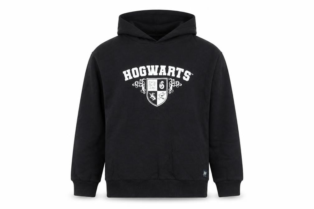 Harry Potter Boys Black Pullover Hoodie 9-10 Years Hogwarts Crest
