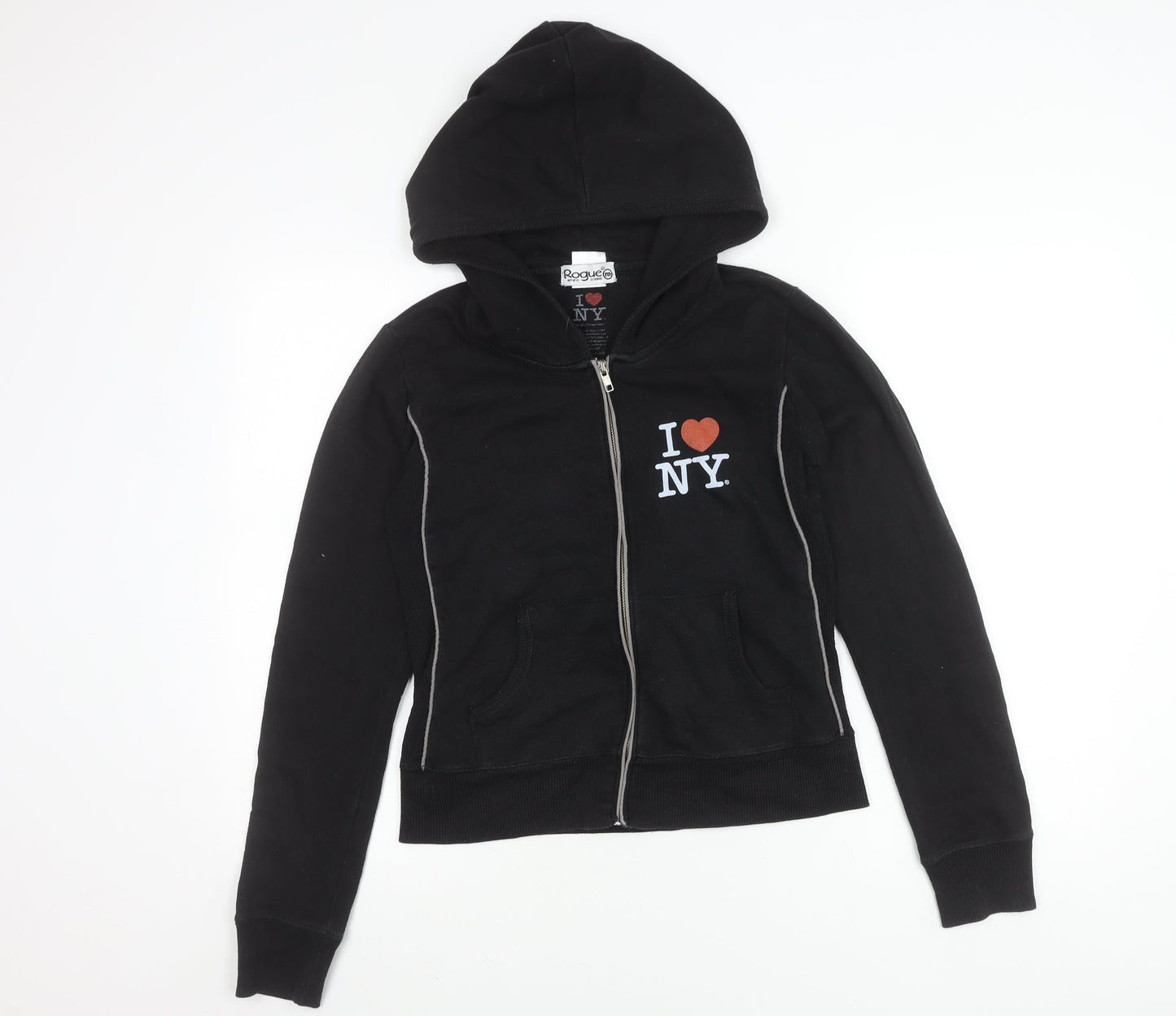 Rogue Unisex Black I Love NY Hoodie Jacket Size M Cotton Blend