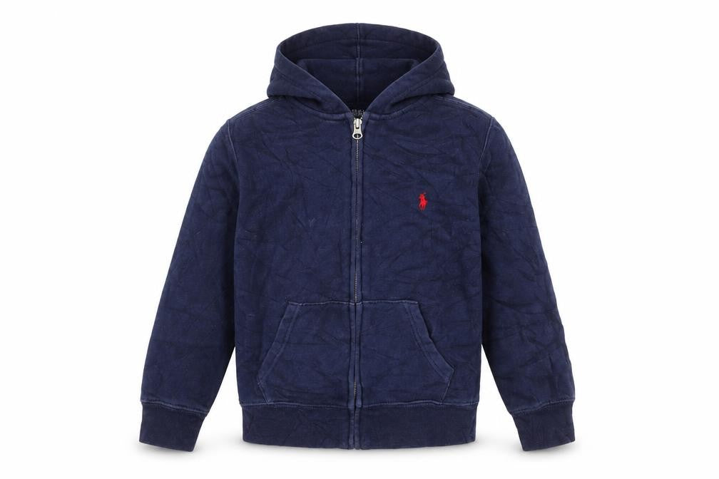 Ralph Lauren Boys Blue 8 Years Hooded Full Zip Jacket Cotton Blend