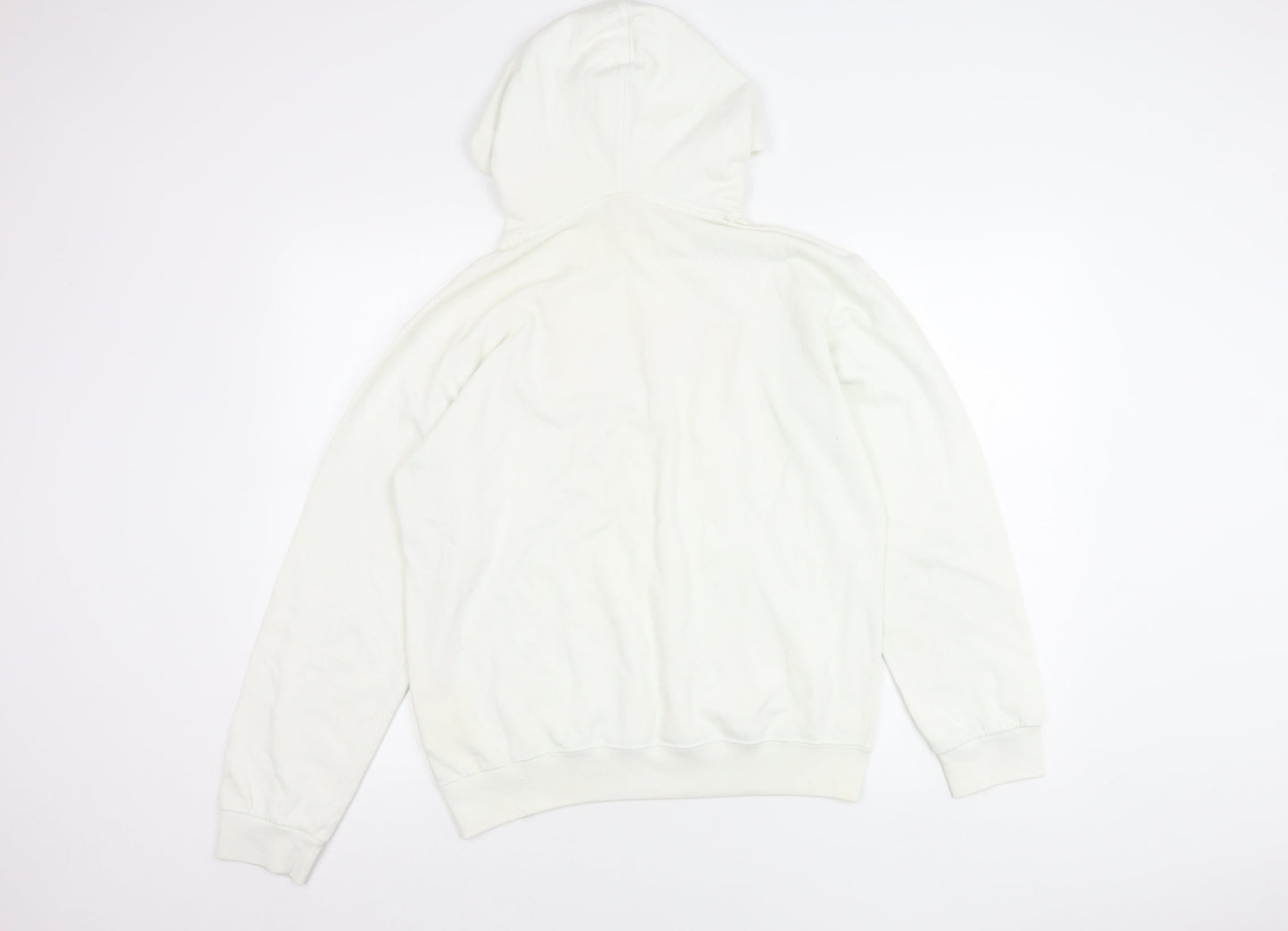 WESC Men’s White Pullover Hoodie Small Graphic Logo Regular Fit