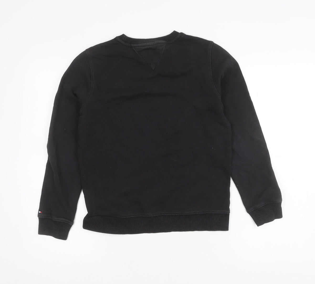Tommy Hilfiger Boys Black Sweatshirt 12 Years Logo Crew Neck Pullover
