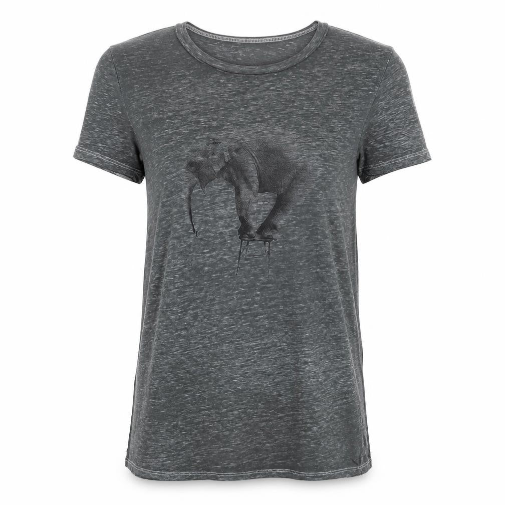 American Eagle Womens Grey Elephant Graphic T-Shirt Size S