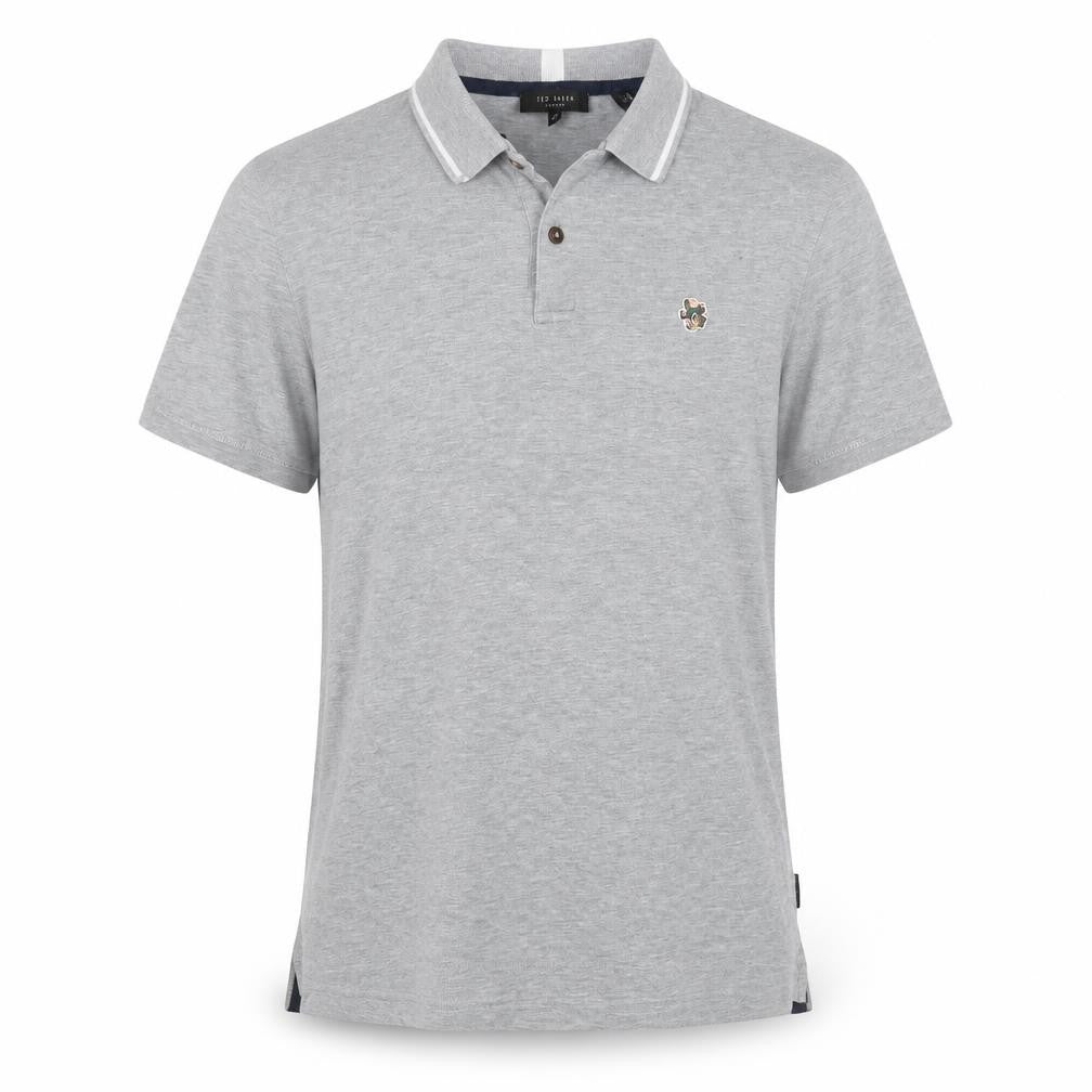 Ted Baker Men's Grey Regular Fit Cotton Polo Shirt Size M