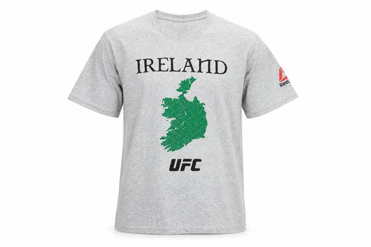 Reebok Men’s Grey Ireland UFC Graphic Logo T-Shirt Size L