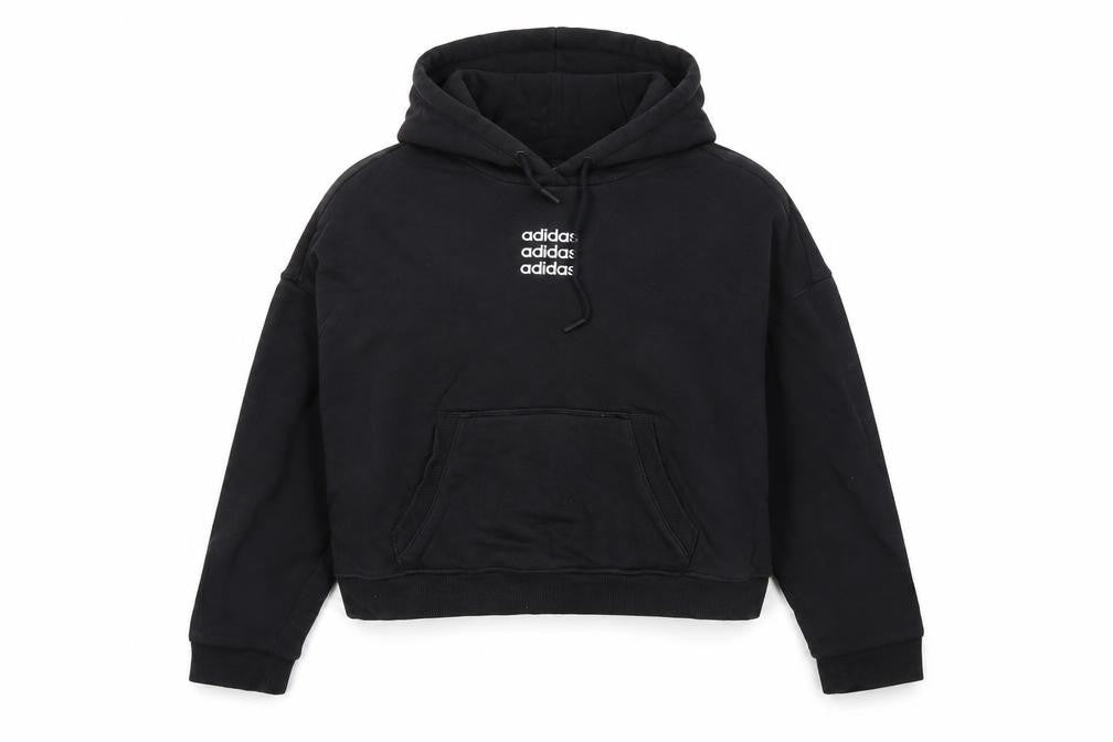 Adidas Womens Black Size 10 Pullover Hoodie Sweatshirt with Logo
