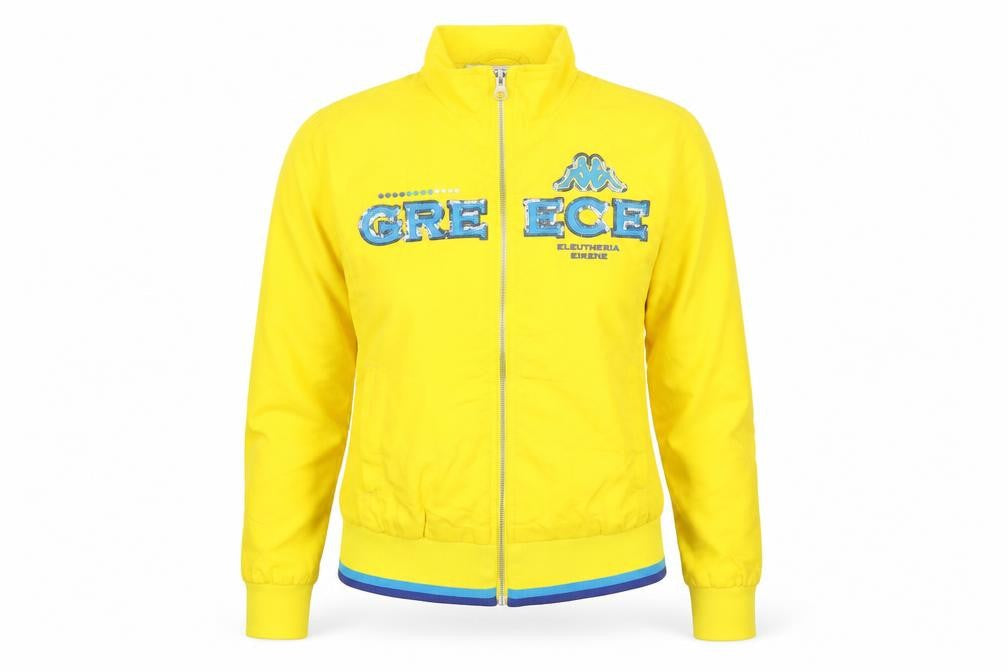 Kappa Womens Yellow Track Jacket Size 8 Full Zip Sportswear