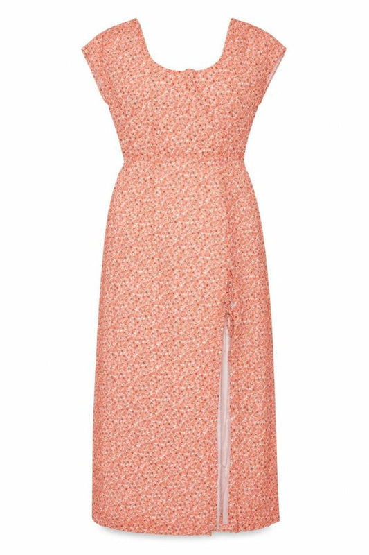 NA-KD Women’s Pink Floral Maxi Dress Size 12 Scoop Neck Lined