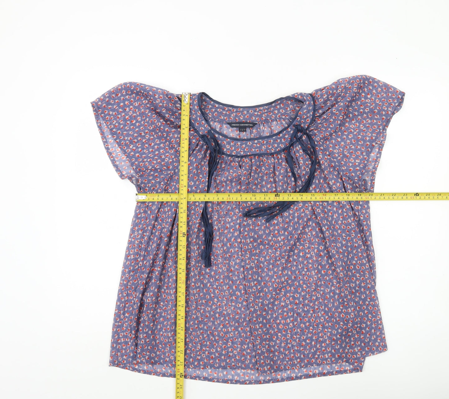 French Connection Women’s Blue Floral Tunic Blouse Size 6