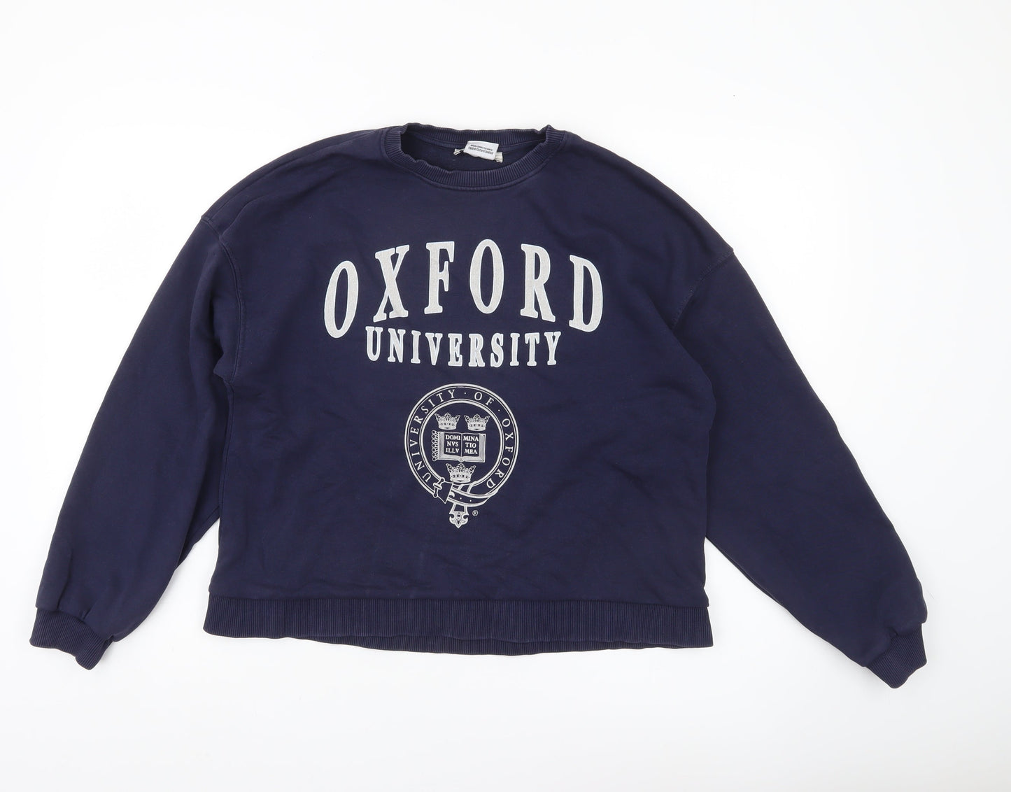 Stradivarius Oxford University Navy Sweatshirt Women M Cotton Blend