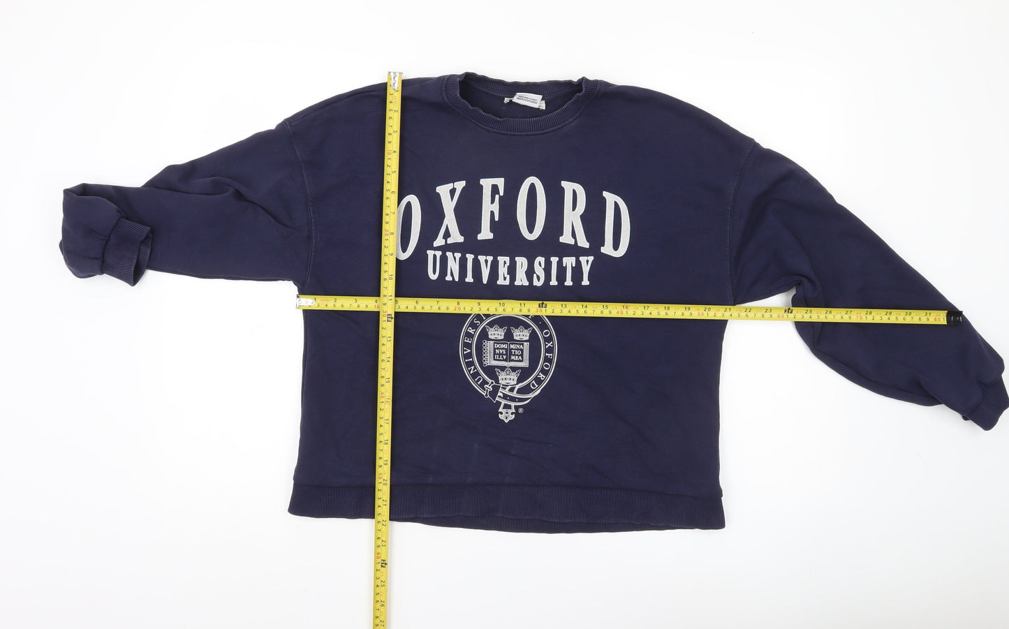 Stradivarius Oxford University Navy Sweatshirt Women M Cotton Blend