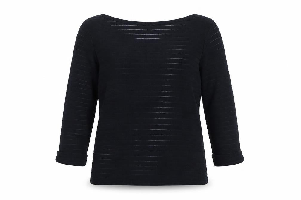 River Island Womens Black Size 8 Pullover Jumper Boat Neck 3/4 Sleeve