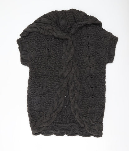Ted Baker Womens Black Size 12 Chunky Knit Cotton Shrug