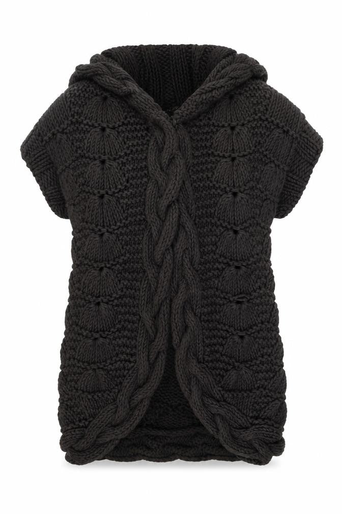 Ted Baker Womens Black Size 12 Chunky Knit Cotton Shrug