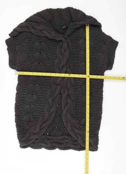 Ted Baker Womens Black Size 12 Chunky Knit Cotton Shrug